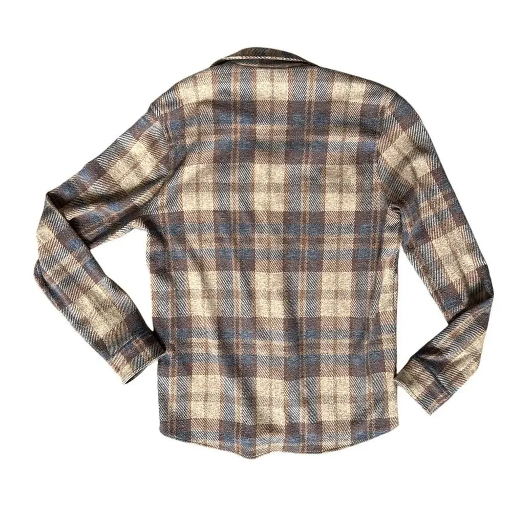 Faherty Men's Brown Plaid Flannel Button Up Shirt Size Medium Workwear Classic